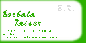 borbala kaiser business card